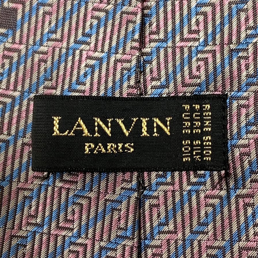ランバン 総柄 ネクタイ ピンク メンズ LANVIN【AFI11】