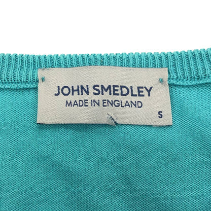 美品◆ジョンスメドレー ニット ロングスリーブニット Vネック ブルー系 メンズ サイズS JOHN SMEDLEY 【AFB14】