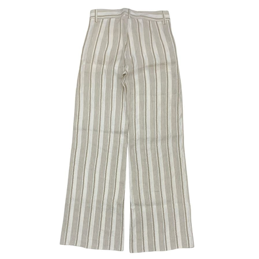 ミームバイジャブス レディース ワイドパンツ ストライプ 麻混 イタリア製 サイズ40 ベージュ meme by giab's 【AFB44】