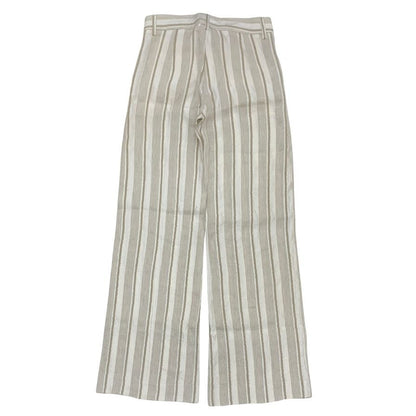 ミームバイジャブス レディース ワイドパンツ ストライプ 麻混 イタリア製 サイズ40 ベージュ meme by giab's 【AFB44】