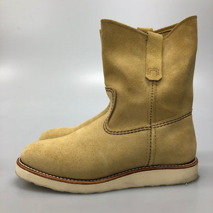 レッドウィング ペコスブーツ スウェード USA製 2025年 8168 ベージュ メンズ サイズUS8.5 RED WING ブーツ 約26.5cm【LA】【中古】