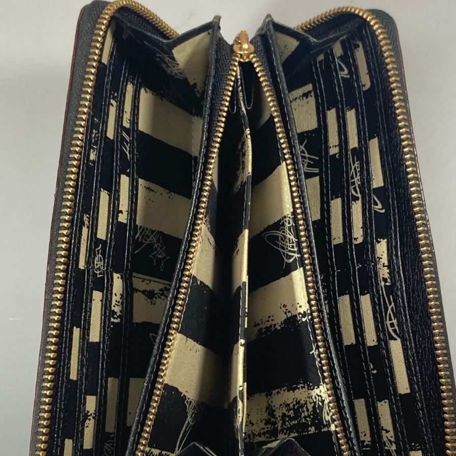 ヴィヴィアンウェストウッド 長財布 レザー オーブ 黒 Vivienne Westwood【AFI4】
