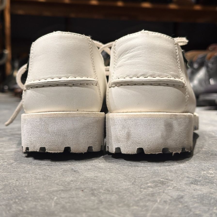 パラブーツ アーペントル別注 1018 Uチップ ホワイト カーフ サイズUK6 PARABOOT デッキシューズ 約24.5cm【LA】【中古】