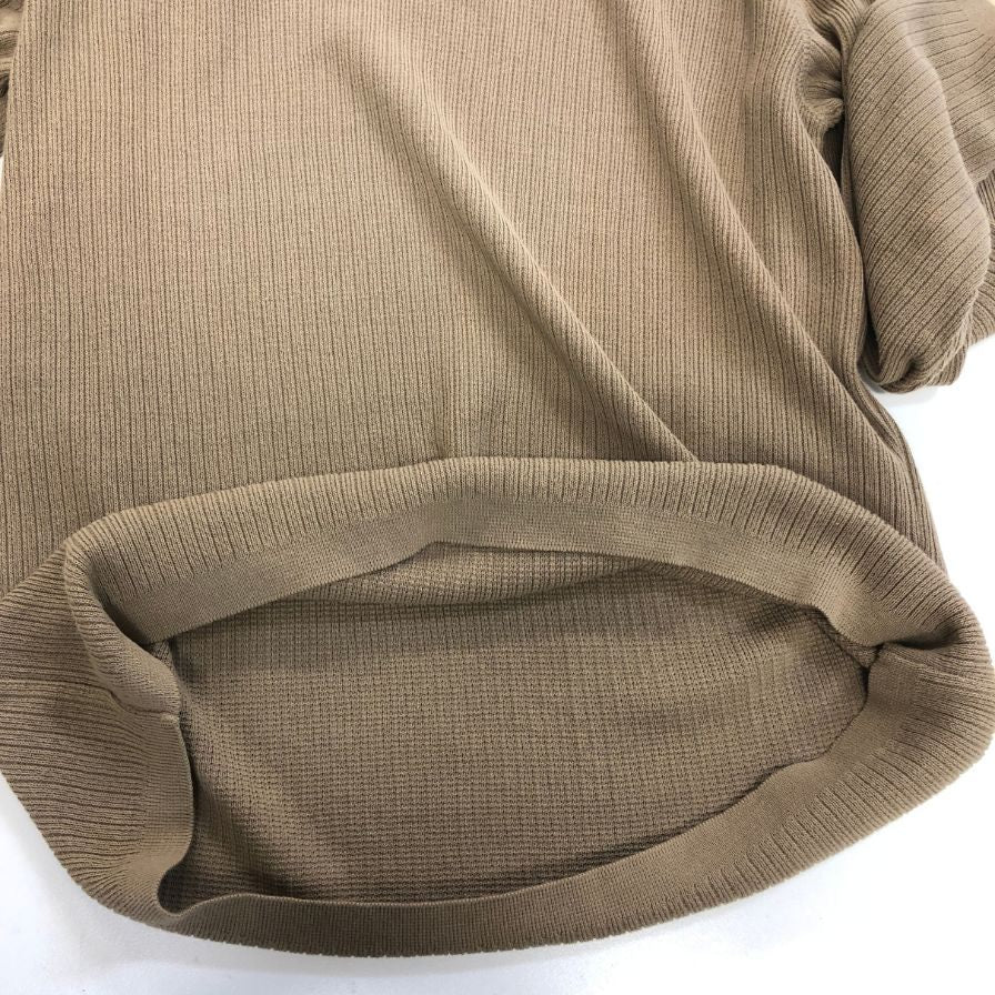 美品◆エルメネジルド ゼニア コットンニット ベージュ サイズM  Ermenegildo Zegna 【AFB12】