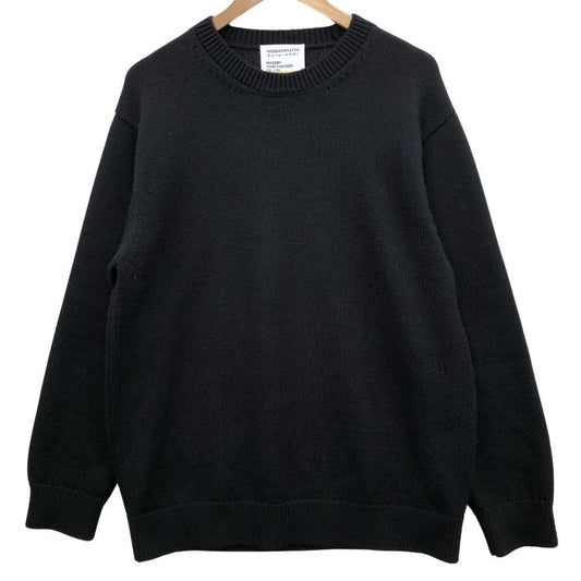 中古◆米富 ニット セーター ウール カシミア クルーネック ハイゲージ ブラック メンズ サイズ2 THIS IS A SWEATER yonetomi 【AFB4】