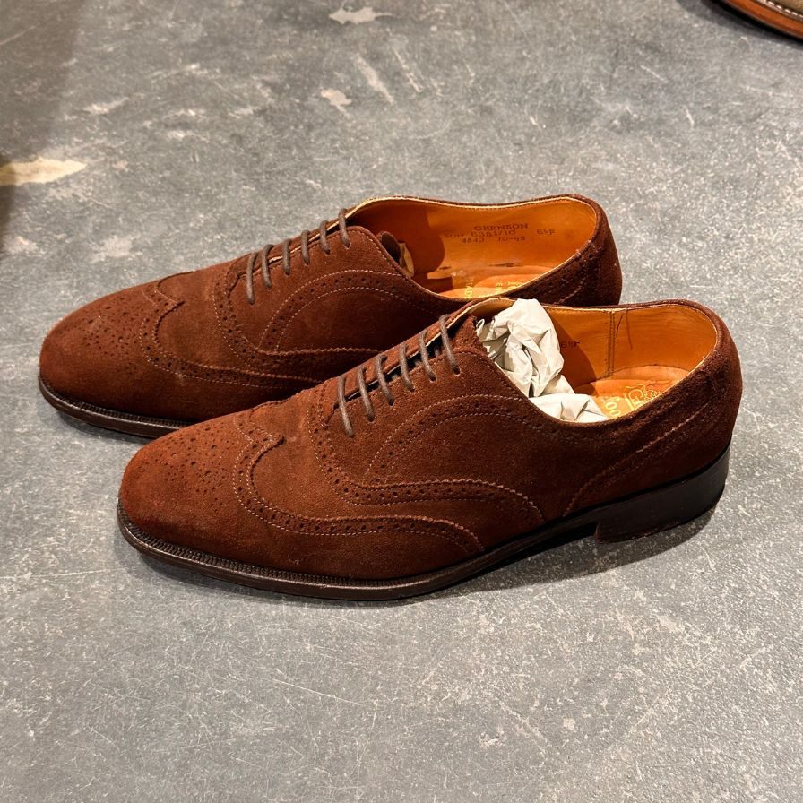 グレンソン レザーシューズ 6381 フルブローグ スエード ブラウン サイズUK6.5F メンズ GRENSON ビジネスシューズ 約25.0cm【LA】【中古】