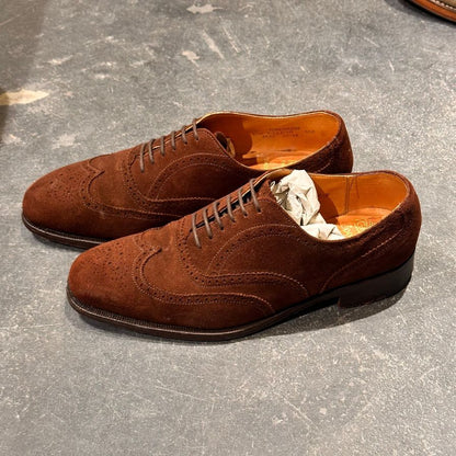 グレンソン レザーシューズ 6381 フルブローグ スエード ブラウン サイズUK6.5F メンズ GRENSON ビジネスシューズ 約25.0cm【LA】【中古】
