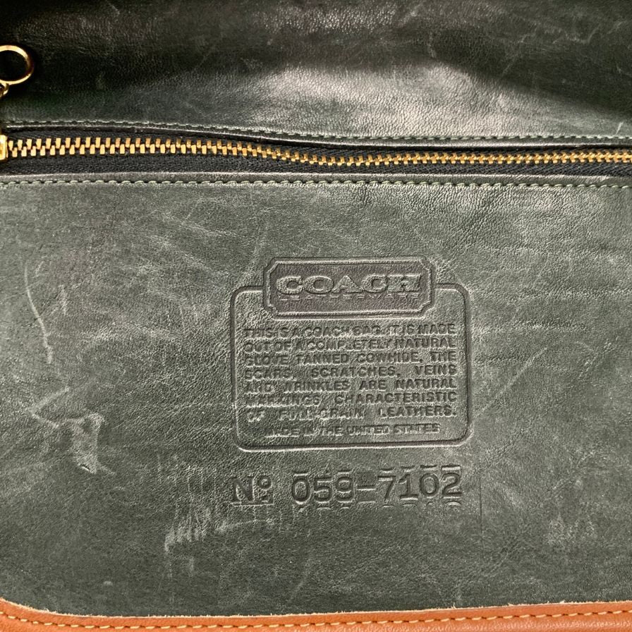 コーチ ハンドバッグ ショルダーバッグ オールドコーチ 2WAY レザー ブラウン×グリーン COACH【AFE9】