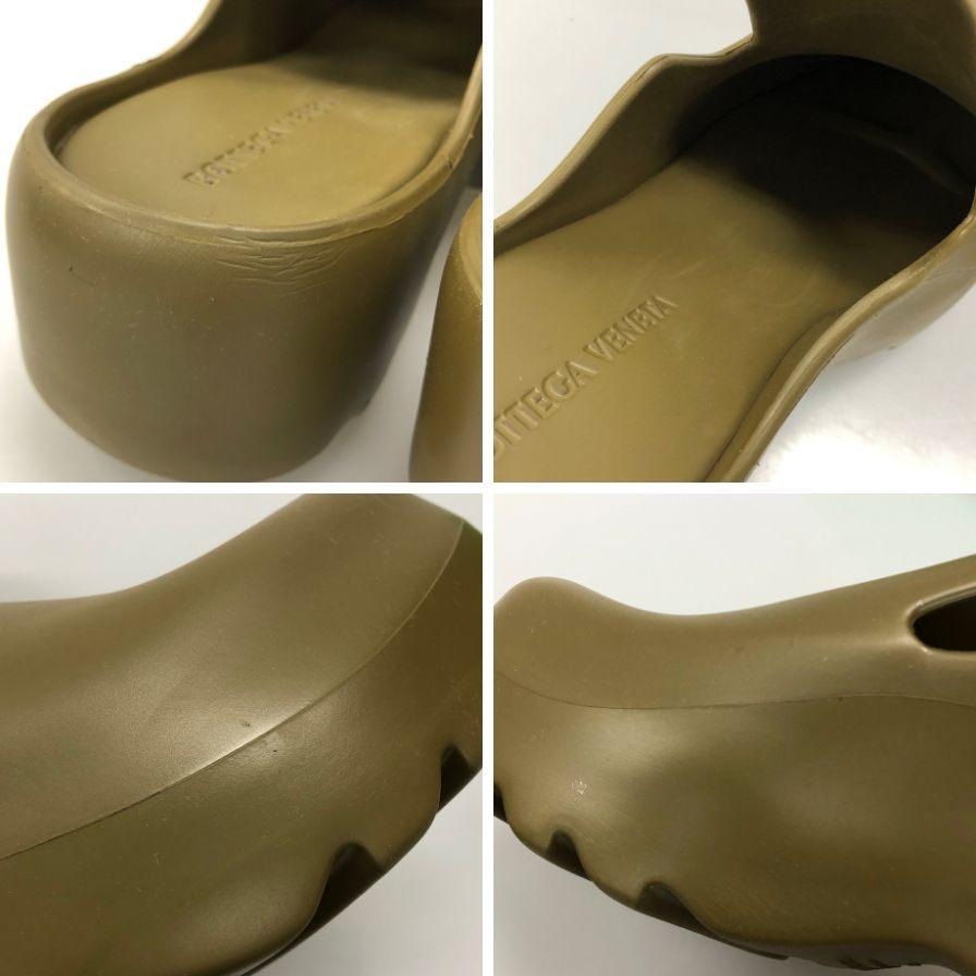 ボッテガヴェネタ サンダル フラッシュ スリッパ ラバー グリーン系 メンズ サイズ43 BOTTEGA VENETA 約28.0cm【AFD15-2】