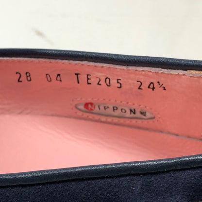 浅草 鞆ゑ スエードローファー スエード ネイビー レディース サイズ24.5 TE205 TOMOE 約24.5cm【AFD13】
