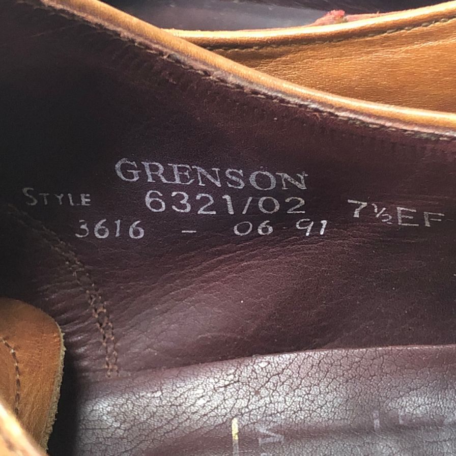 グレンソン ストレートチップ カーフ 6321 ブラウン サイズUK7.5EE GRENSON 約26.0cm【AFC30】