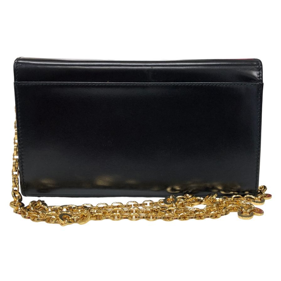 サルヴァトーレフェラガモ ショルダーバッグ AQ-21 9629 ガンチーニ チェーン ゴールド金具 レザー ブラック Salvatore Ferragamo【AFB56】