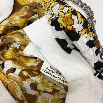 美品◆ジュンヤ ワタナベ コムデギャルソン×ヴェルサーチ カットソー 総柄 切り替え チェーン付き サイズXS JUNYA WATANABE COMMEdesGARCONS×VERSACE 【AFB36】