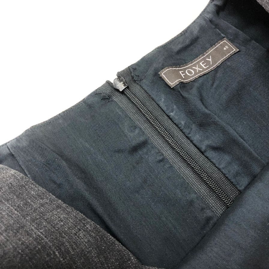 美品◆フォクシー ワンピース サクセススーツ ウール ポリエステル 24939 グレー レディース サイズ40 FOXEY 【AFB35】