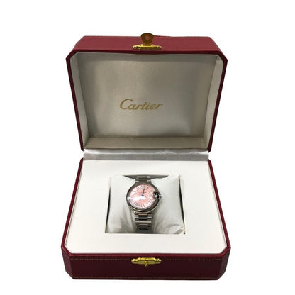 カルティエ バロンブルー 腕時計 3489 ピンク文字盤 シルバー Cartier【AFI22】