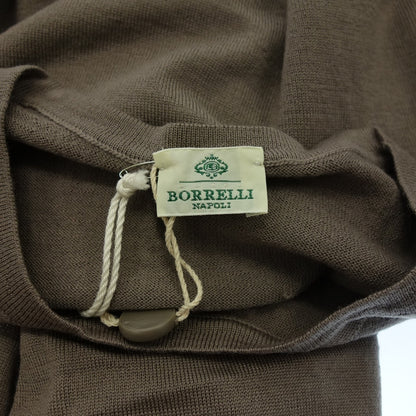 Like new◆Luigi Borrelli Napoli Knit Crew Neck Men's Size 60 Brown Luigi Borrelli Napoli [AFB27] 