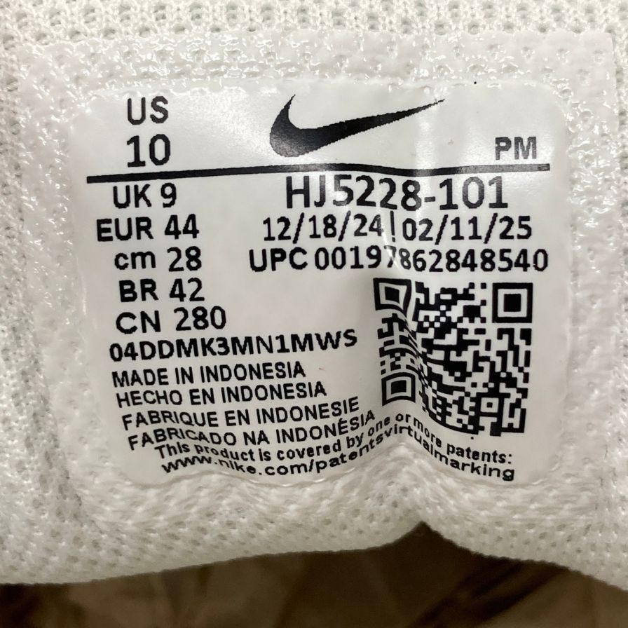 ナイキ HJ5228-101 V5 RNR スニーカー ホワイト US10/28㎝ NIKE 約28.0cm【AFD5】