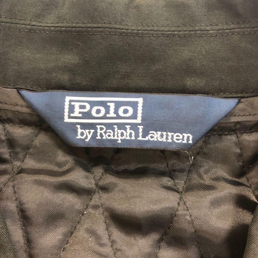 中古◆ポロラルフローレン ハーフコート 90年代 中綿ライナー付き ブラック メンズ サイズL Polo Ralph Lauren 【AFB9】