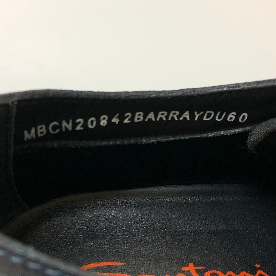 サントーニ レザースニーカー グレインレザー メンズ ネイビー サイズUK8 Santoni 約27.0cm【AFC5】