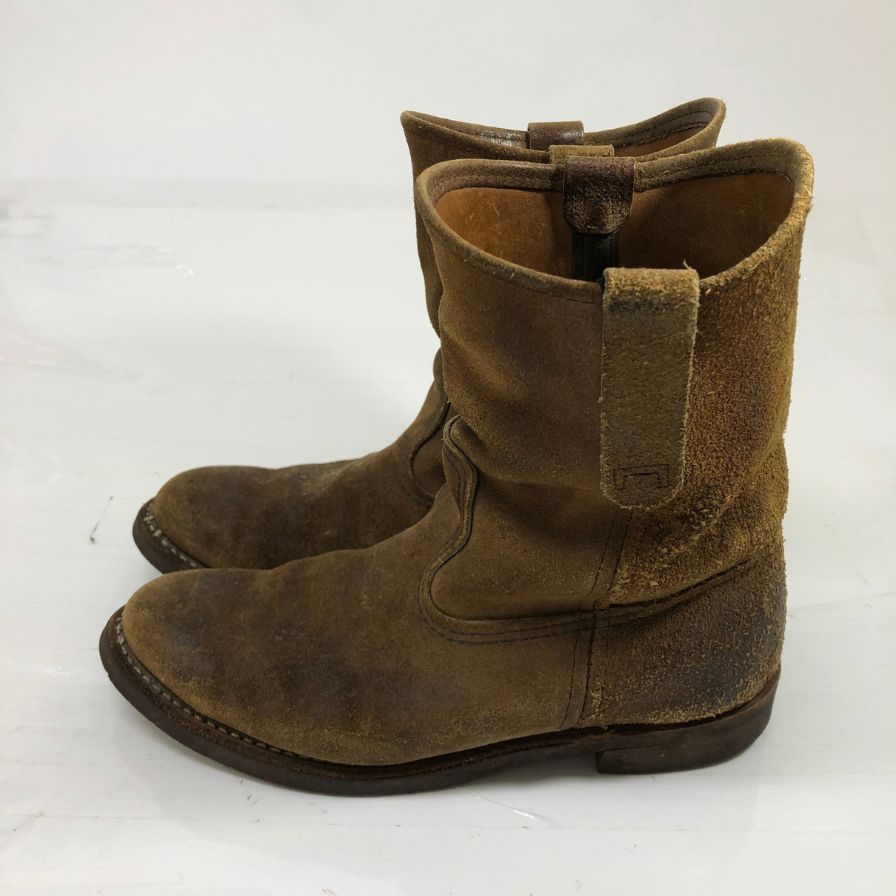 レッドウィング 8188 ペコスブーツ スエード プレーントゥ ブラウン サイズUS7.5E メンズ REDWING 約25.5cm【YB6】