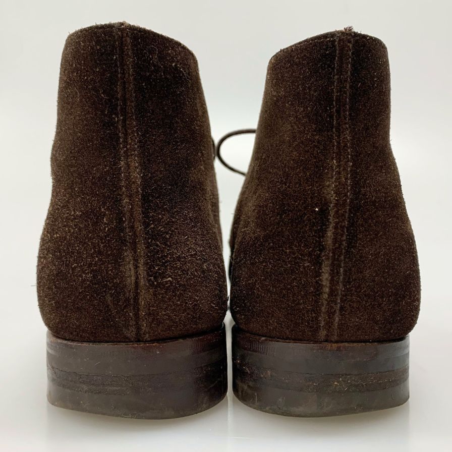 クロケット&ジョーンズ チャッカブーツ プレーントゥ テットベリー スエード ブラウン メンズ サイズ6.5E Crockett & Jones TETBURY ブーツ 約25.0cm【LA】【中古】