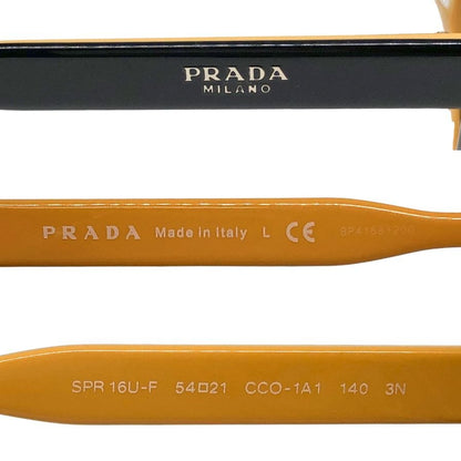 プラダ サングラス  SPR 16U-F 54□21 レディース ブラック×マスタード  PRADA【AFI16】