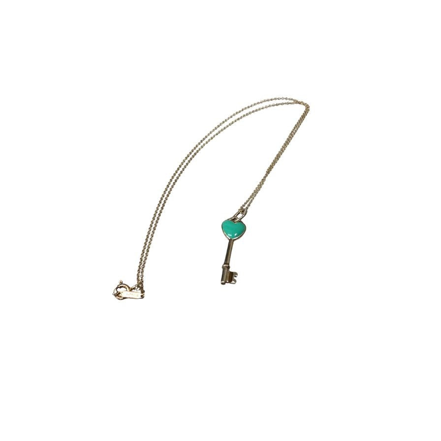 ティファニー ハートキー ネックレス ブルーシルバー925 3.2g Tiffany & Co.【AFI25】