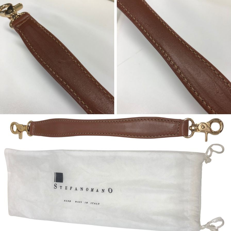 ステファノマーノ レザー 2WAY ブリーフ＆ショルダーバック アイボリー  STEFANOMANO【AFE5】