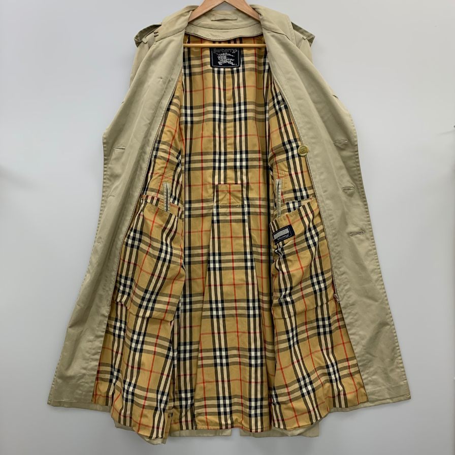 中古◆バーバリー バルカラーコート 旧タグ ヴィンテージ ベージュ メンズ サイズM Burberry 【AFA18】