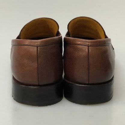 パラブーツ レザーシュ―ズ コインローファー アドニス シボ革 マロン UK8 Paraboot 約26.5cm【AFD13】