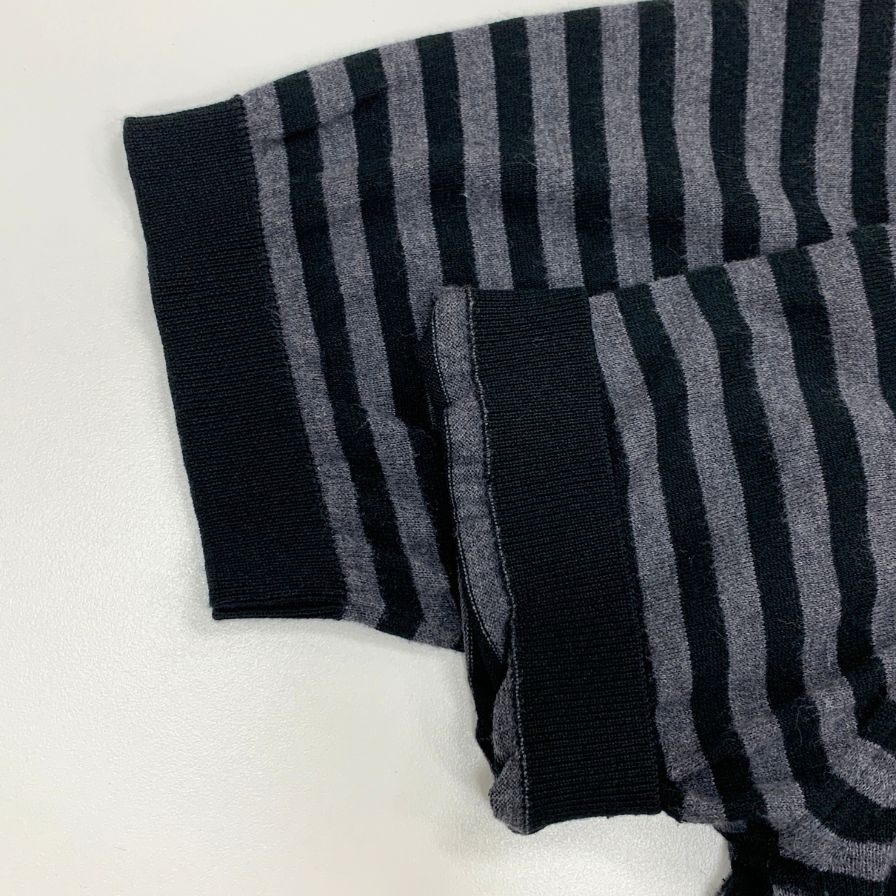 中古◆ジョンスメドレー×トッドスナイダー ニットポロ ブラック×グレー サイズS JOHN SMEDLEY×TODD SNYDER 【AFB19】