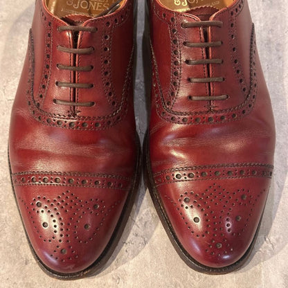 クロケット＆ジョーンズ チェアマン セミブローグ 236ラスト バーガンディ サイズUK5.5E メンズ CROCKETT&JONES ビジネスシューズ 約24.0cm【LA】【中古】