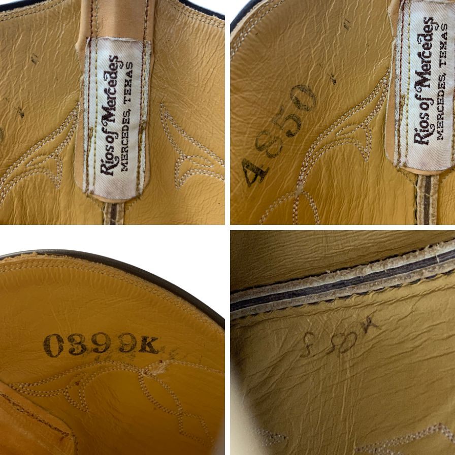 リオスオブメルセデス オーストリッチウエスタンブーツ  4850 0899K  メンズサイズ US8.5 ブラウン RIOS of MERCEDES 約26.5cm【AFC1】