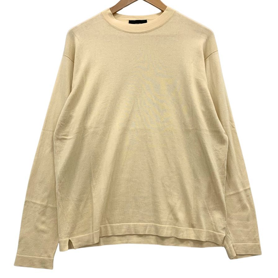 中古◆ザノーネ ニット クルーネック コットン100％ メンズ ベージュ サイズ46 ZANONE 【AFB46】