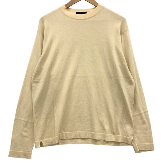 中古◆ザノーネ ニット クルーネック コットン100％ メンズ ベージュ サイズ46 ZANONE 【AFB46】