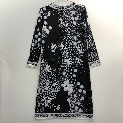 美品◆レオナール ワンピース モノトーン 総柄 レディース サイズL LEONARD 【AFB3】