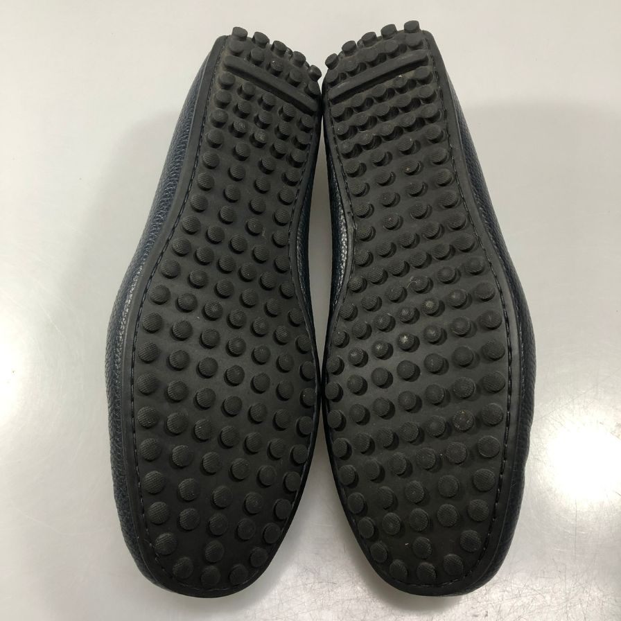 ヴィンセンツォ フェレーリ レザーシューズ ドライビングシューズ シボ革 メンズ ブラックサイズ8 Vincenzo Ferreri 約26.0cm【AFC4】
