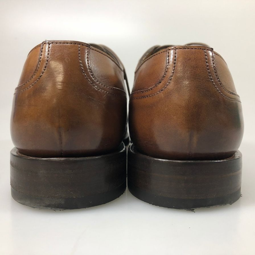 エドワードグリーン レザーシューズ Uチップ ドーバー ブラウン UK7E 32ラスト EDWARD GREEN DOVER ビジネスシューズ 約25.5cm【LA】【中古】