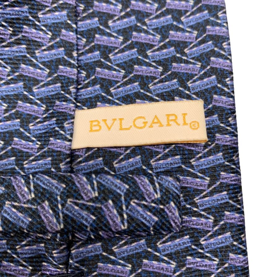 ブルガリ 高級シルクネクタイ 総柄 ネイビー 楽天市場】美品 BVLGARI ブルガリ メンズ ネクタイ シルク100