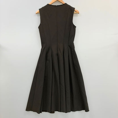 美品◆フォクシー ワンピース ロング ノースリーブ ポリエステル 18912 ブラウン レディース サイズ40 FOXEY 【AFB8】