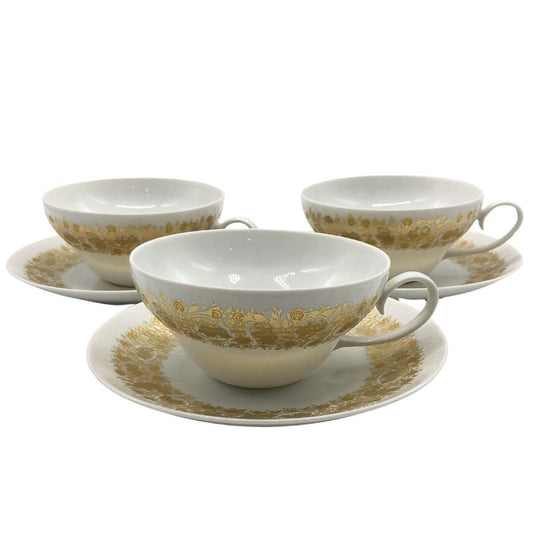 ローゼンタール スタジオライン ティーカップ&ソーサー ホワイト 3客セット Rosenthal studio-line【AFI21】【中古】