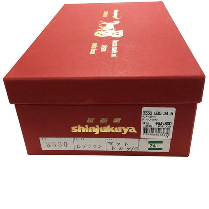 新宿屋 レザーパンプス マットトカゲ 3330-635 24.5cm レディース ブラウン shinjukuya 約24.5cm【7-19】