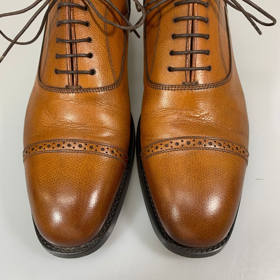 ブリオーニ キャップトゥ レザーシューズ ブラウン サイズ8 メンズ Brioni 約26.5cm【YB3】