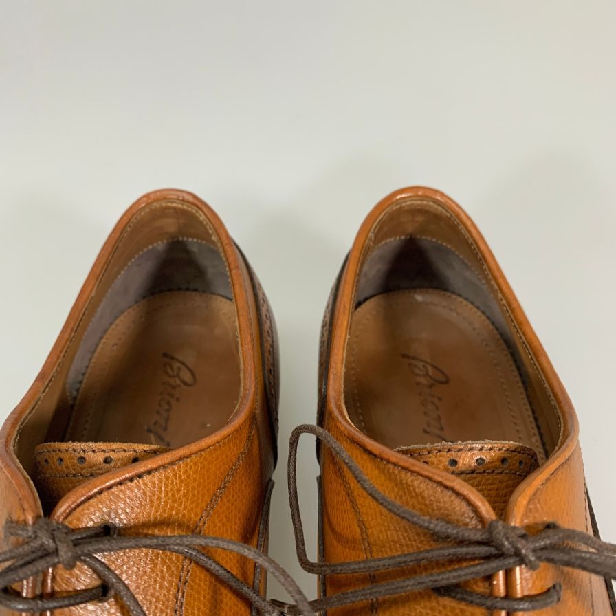 ブリオーニ キャップトゥ レザーシューズ ブラウン サイズ8 メンズ Brioni 約26.5cm【YB3】