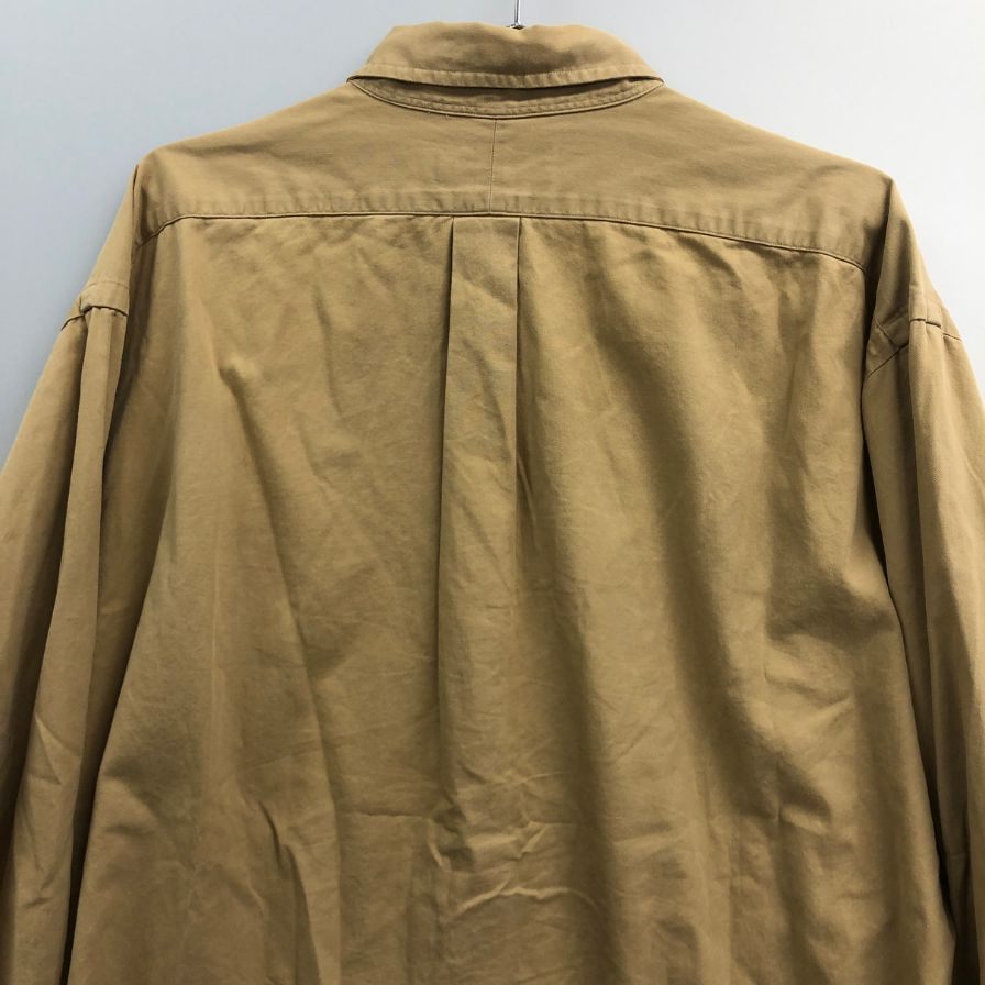 美品◆ラルフローレン ボタンダウンシャツ 90S ベージュ メンズ サイズXL Ralph Lauren 【AFB9】