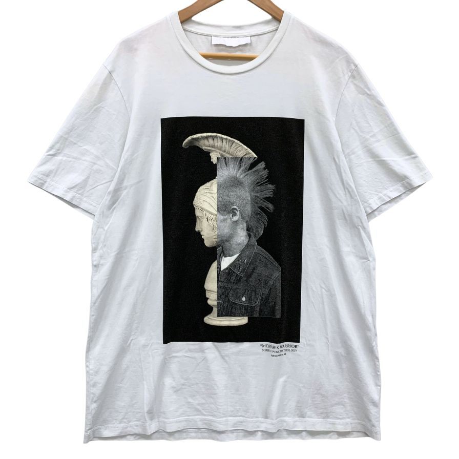 中古◆ニールバレット Tシャツ 20AW Hybrid Mohawk God TEE PBJT793B-P508S メンズ サイズXL ホワイト Neil Barrett 【AFB15】