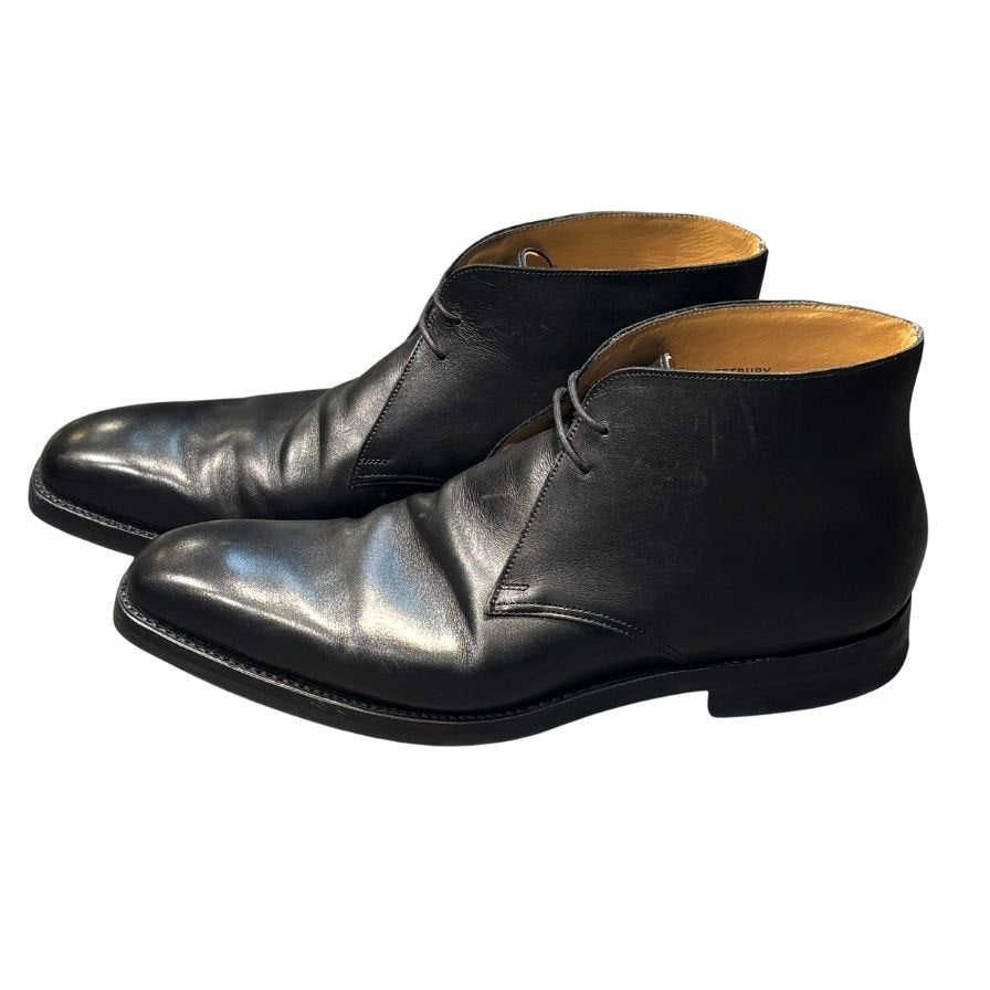 クロケット&ジョーンズ レザーブーツ チャッカ テットベリー ブラック サイズUK9E CROCKETT&JONES ブーツ 約27.5cm【LA】【中古】