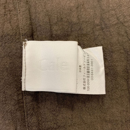 極美品◆カル ウオーターツイストリネン シャツジャケット C231F08B03 長袖 ブラウン メンズ サイズ3 Cale 【AFB45】