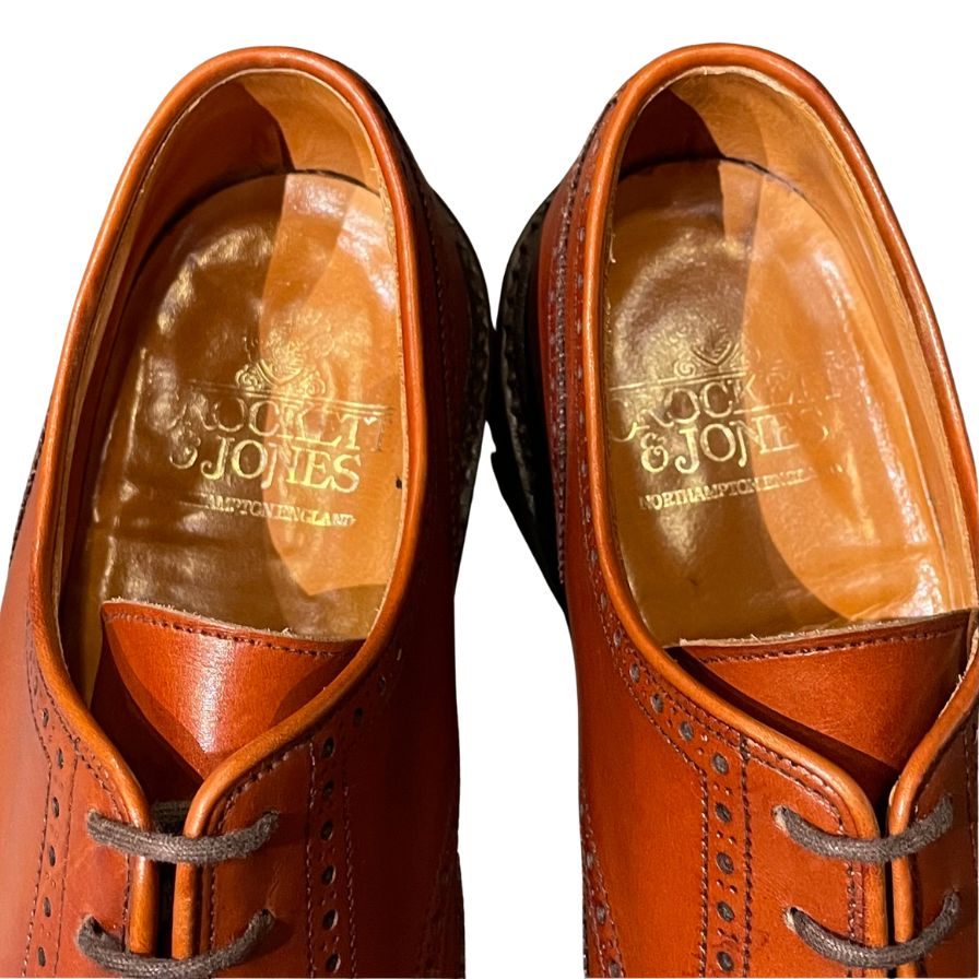 クロケット&ジョーンズ レザーシューズ EXMOOR ウイングチップ カーフ ブラウン メンズ サイズUK6.5E CROCKETT&JONES ビジネスシューズ 約25.0cm【LA】【中古】