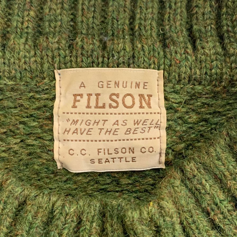 中古◆フィルソン セーター ウール FST3009 スコットランド製 サイズL カーキ メンズ FILSON 【AFA21】